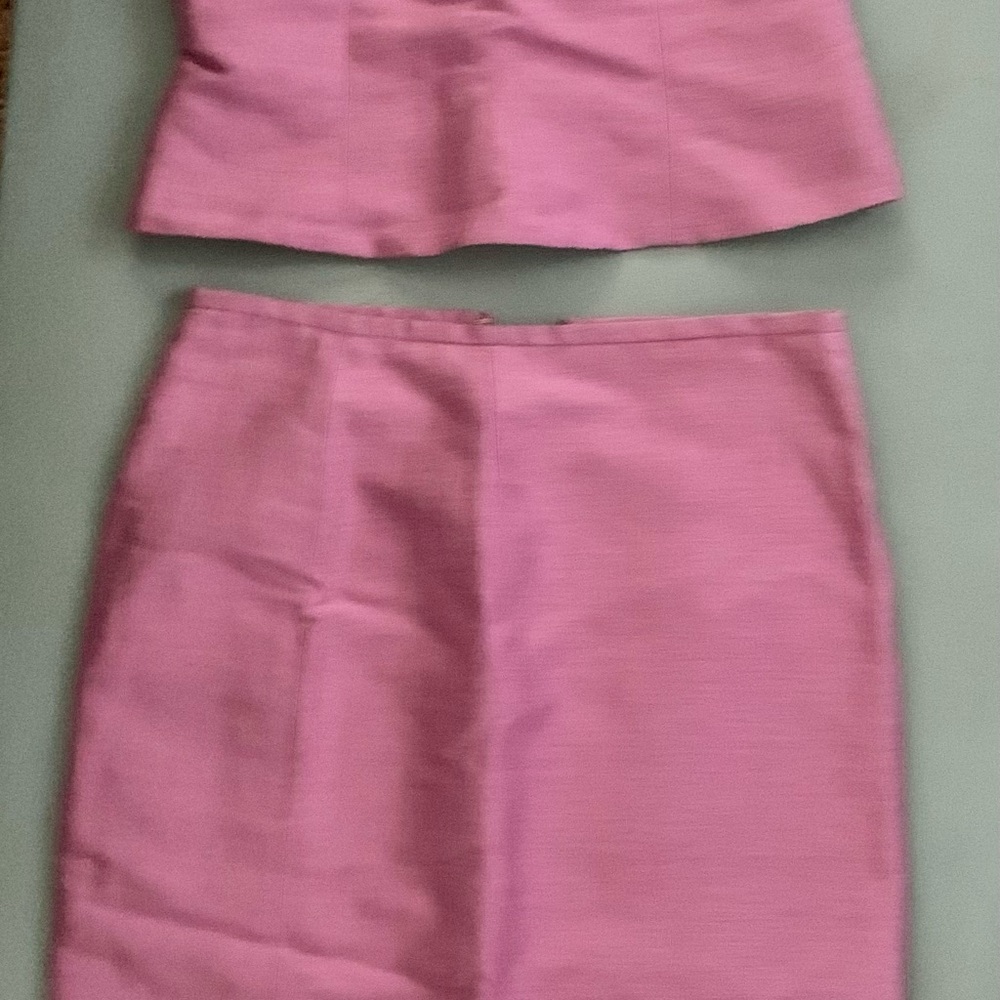 Vintage Gustavo Two Piece Silk Bustier and Skirt